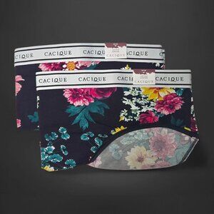 Lane Bryant Cacique Floral Cotton Hipster Panties Two Pack